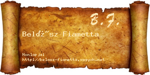 Belász Fiametta névjegykártya